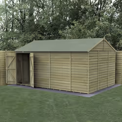 4LIFE Reverse Apex Shed 15x10 - Double Door - No Windows