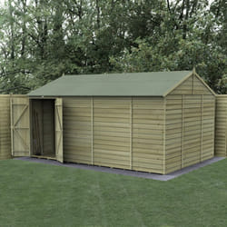 4LIFE Reverse Apex Shed 15x10 - Double Door - No Windows