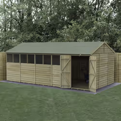 4LIFE Reverse Apex Shed 20x10 - Double Door - 8 Windows