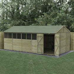 4LIFE Reverse Apex Shed 20x10 - Double Door - 8 Windows
