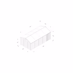 4LIFE Reverse Apex Shed 20x10 - Double Door - No Windows