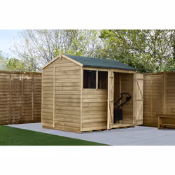4LIFE Reverse Apex Shed 8x6 - Double Door - 2 Windows