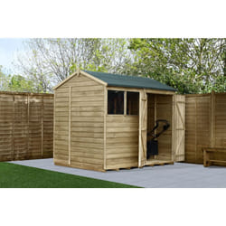 4LIFE Reverse Apex Shed 8x6 - Double Door - 2 Windows