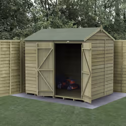 4LIFE Reverse Apex Shed 8x6 - Double Door - No Windows