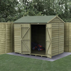 4LIFE Reverse Apex Shed 8x6 - Double Door - No Windows