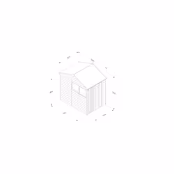 4LIFE Reverse Apex Shed 5x7 - Double Door - 2 Windows