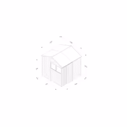 4LIFE Reverse Apex Shed 7x7 - Double Door - 2 Windows
