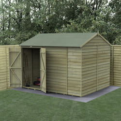 4LIFE Reverse Apex Shed 10x8 - Double Door - No Windows