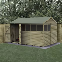 4LIFE Reverse Apex Shed 12x8 - Double Door - 6 Windows