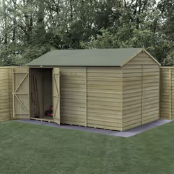 4LIFE Reverse Apex Shed 12x8 - Double Door - No Windows
