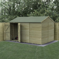4LIFE Reverse Apex Shed 12x8 - Double Door - No Windows
