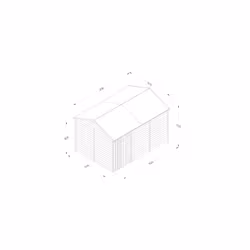 4LIFE Reverse Apex Shed 12x8 - Double Door - No Windows