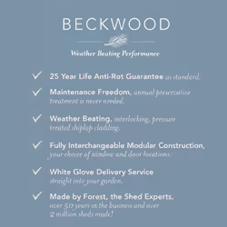 Beckwood 4x6 Apex Shed - 4 Window