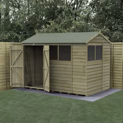 4LIFE Reverse Apex Shed 10x6 - Double Door - 4 Windows (Installation)