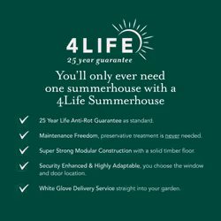 4LIFE Apex Summerhouse 8x12 - Double Door - 6 Window