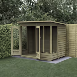 4LIFE Pent Summerhouse 7x5 - Double Door - 4 Window