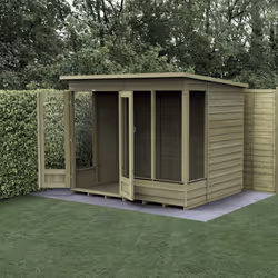 4LIFE Pent Summerhouse 8x6 - Double Door - 4 Window