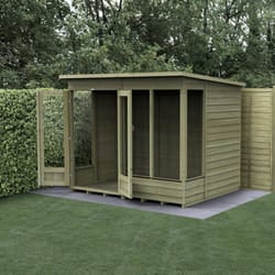 4LIFE Pent Summerhouse 8x6 - Double Door - 4 Window