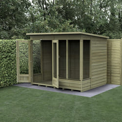 4LIFE Pent Summerhouse 8x6 - Double Door - 4 Window (Installation)