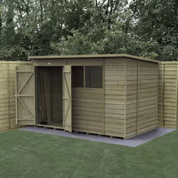 4LIFE Pent Shed 10x6 - 2 Windows - Double Door
