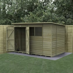 4LIFE Pent Shed 10x6 - 2 Windows - Double Door