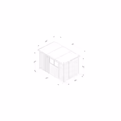 4LIFE Pent Shed 10x6 - 2 Windows - Double Door