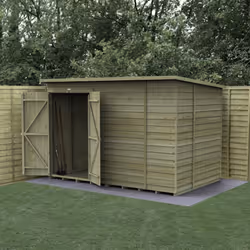 4LIFE Pent Shed 10x6 - No Windows - Double Door