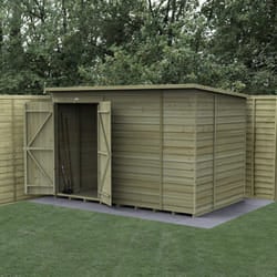 4LIFE Pent Shed 10x6 - No Windows - Double Door