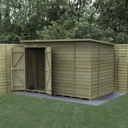4LIFE Pent Shed 10x6 - No Windows - Double Door (Including assembly - mainland UK only)