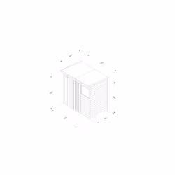 4LIFE Pent Shed 6x4 - 1 Window - 1 Window - Double Door