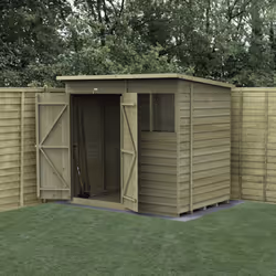 4LIFE Pent Shed 7x5 - 2 Windows - Double Door