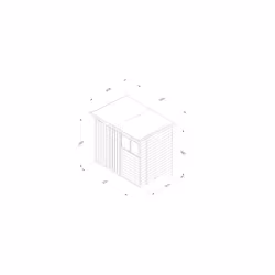 4LIFE Pent Shed 7x5 - 2 Windows - Double Door