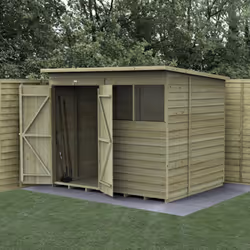 4LIFE Pent Shed 8x6 - 2 Windows - Double Door