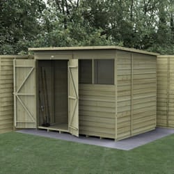 4LIFE Pent Shed 8x6 - 2 Windows - Double Door