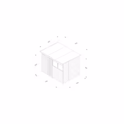4LIFE Pent Shed 8x6 - 2 Windows - Double Door
