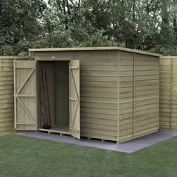 4LIFE Pent Shed 8x6 - No Windows - Double Door