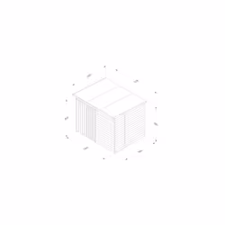 4LIFE Pent Shed 8x6 - No Windows - Double Door