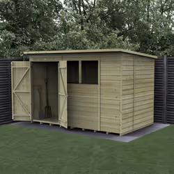 Beckwood 10x6 Pent Shed - 2 Windows - Double Door