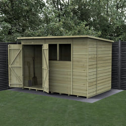 Beckwood 10x6 Pent Shed - 2 Windows - Double Door (Including assembly - mainland UK only)