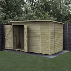 Beckwood 10x6 Pent Shed - No Windows - Double Door