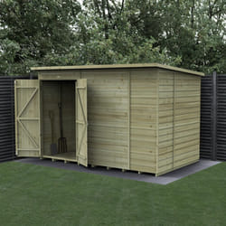 Beckwood 10x6 Pent Shed - No Windows - Double Door