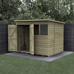 Beckwood 8x6 Pent Shed - 2 Windows - Double Door
