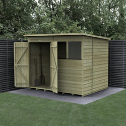 Beckwood 8x6 Pent Shed - 2 Windows - Double Door