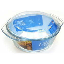 Ultracook Extra Large 3 Litre Round Roaster Glass Round Casserole Dish & Lid