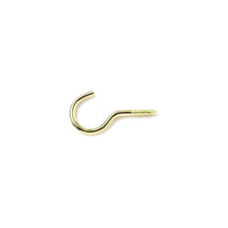 Bulk Hardware BH00039 EB Brass Plated Unshouldered Mug Cup Hooks, 38 mm (1.1/2 inch) - Pack of 50