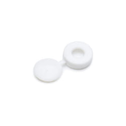 Bulk Hardware BH01144 Plastic Screw Cup and Covers Caps to Fit No.6/ No.8 Screws - White, Pack of 50
