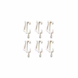 Bulk Hardware BH03638 Curtain Track Rail Gliders Hooks to fit Harrison Drape Track - White/Silver, Pack of 60
