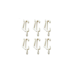 Bulk Hardware BH03638 Curtain Track Rail Gliders Hooks to fit Harrison Drape Track - White/Silver, Pack of 60