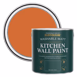 Rust-Oleum Orange Washable Kitchen Wall Paint in Matt Finish - Tiger Tea 2.5L