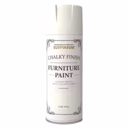 Rust-Oleum 400ml White Matt Spray Paint Chalk Chalky Furniture Spray Paint Shabby Chic